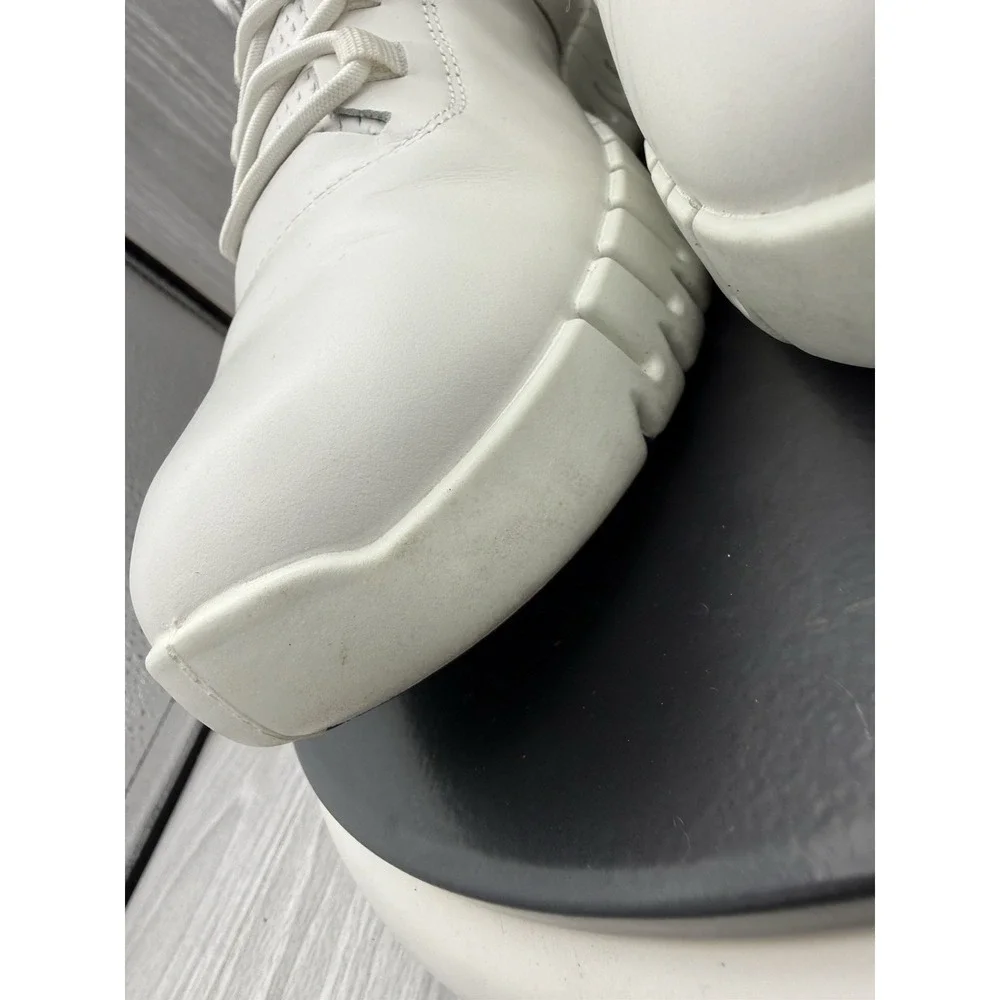ECCO Gruuv‎ US Mens 8.5 EU 42 White Gray Leather Athletic Running Sneakers Shoes